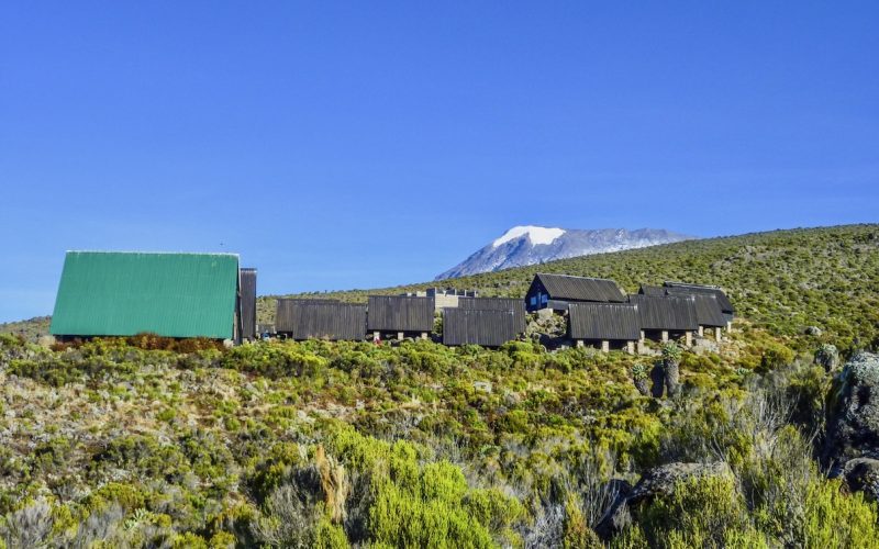 huts at Mount Kilimanjaro, the highest mountain in Africa